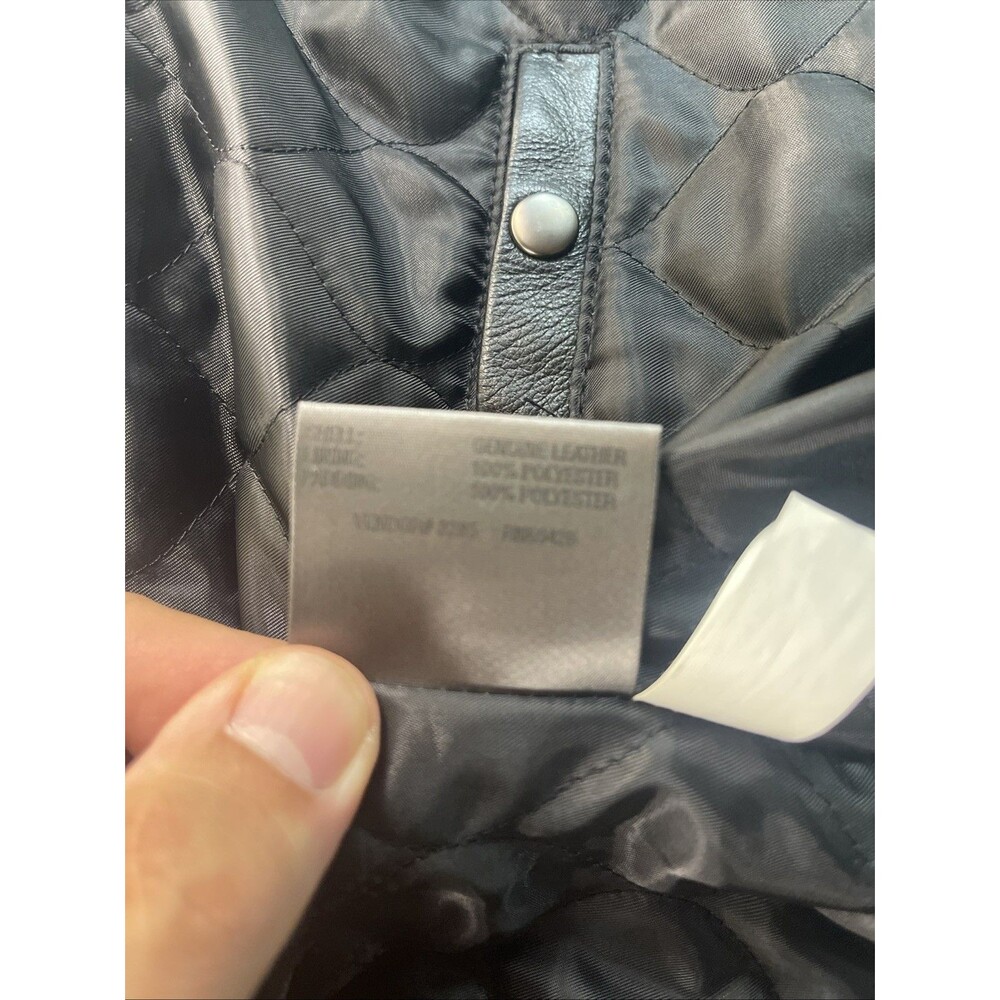 Wilsons Men's Vintage Black Leather Jacket with Quilted Lining, Large - Picture 11 of 14